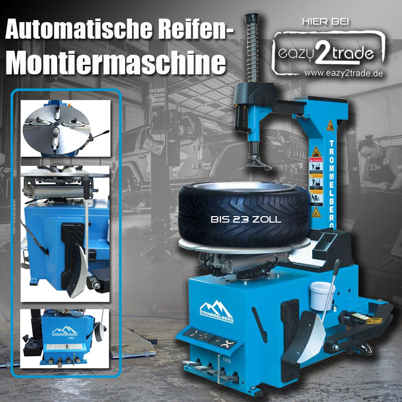 Kfz Automatische Reifen Montiermaschine 1885 Trommelberg mit schwenkbarem Montagearm, Reifenmontagegerät bis 23 Zoll