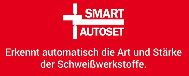 Dank der Funktion Smart Autoset wird Ihr Schweißwerkstoff automatisch erkannt