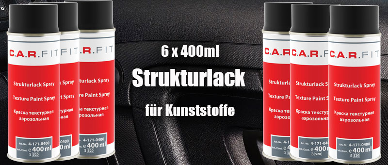 Strukturlack Spray für Kunststoff im bzw. am Auto, Kfz, Fahrzeug. Reparatur Kunststoffteile Lackierung