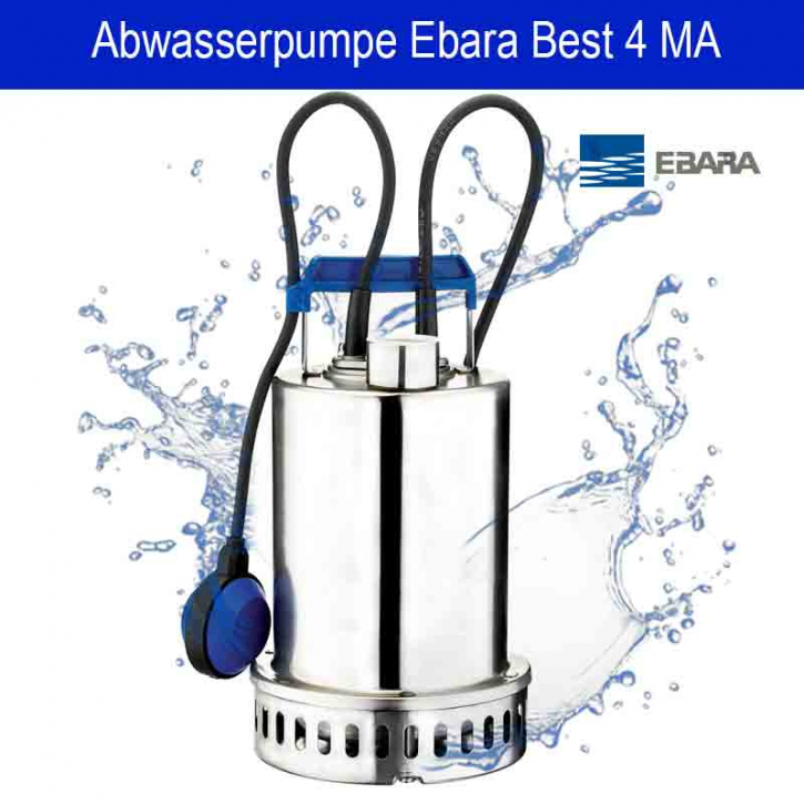 Ebara Best 4 MA | 230V | Edelstahl mit Schwimmer | 21,6 m³/h | 19 m