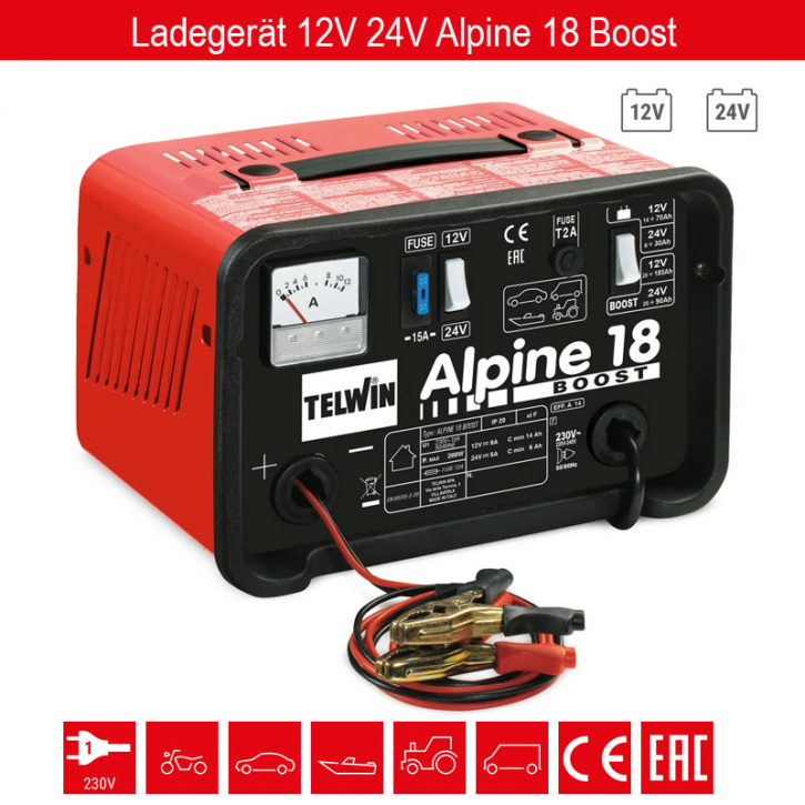 Boost 18 Ladegerät Alpine Batterieladegerät 12V 24V Kfz