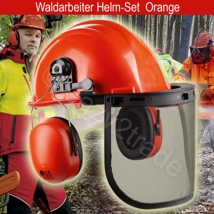 Forstschutzhelm Set | Waldarbeiterhelm mit Gehörschutz und Visier