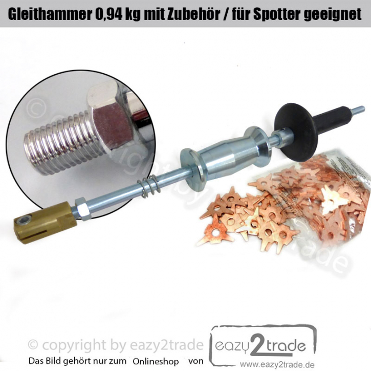 Gleithammer mit Elektrodenhalter inkl. 100 Ausbeulsterne