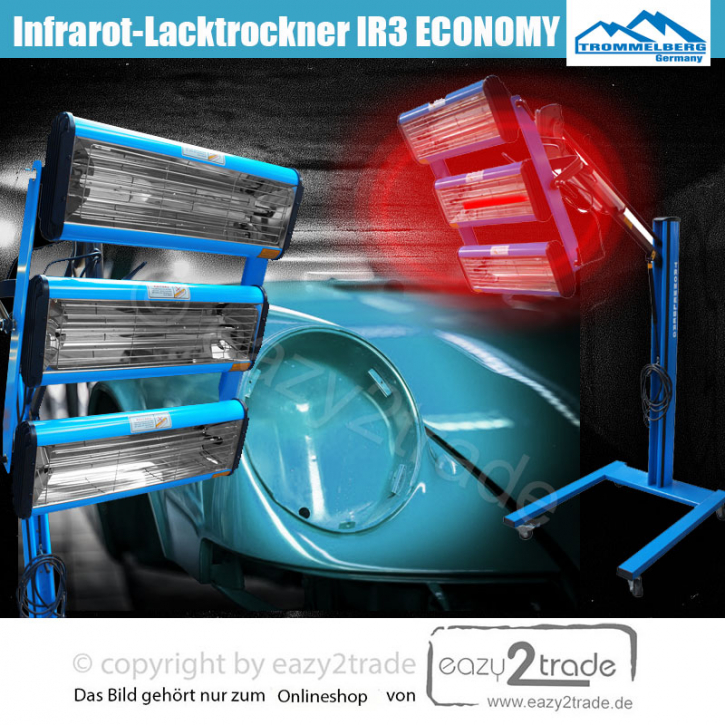 Infrarot Lacktrockner Infrarotstrahler IR3 Economy | 3 Strahler 1100W