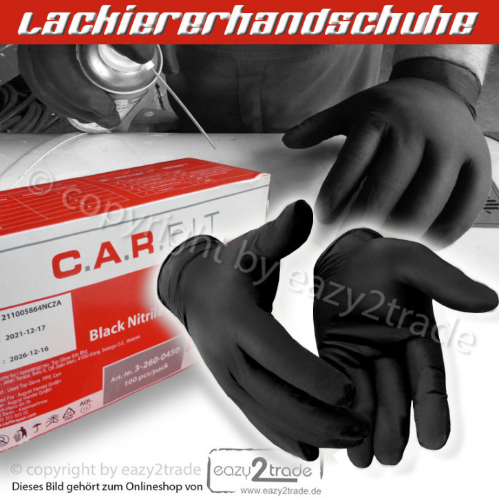 Lackierhandschuhe Einmalhandschuhe für Lackierer Nitril schwarz Gr. L, XL | Dicke 6 MIL | 100 Stück