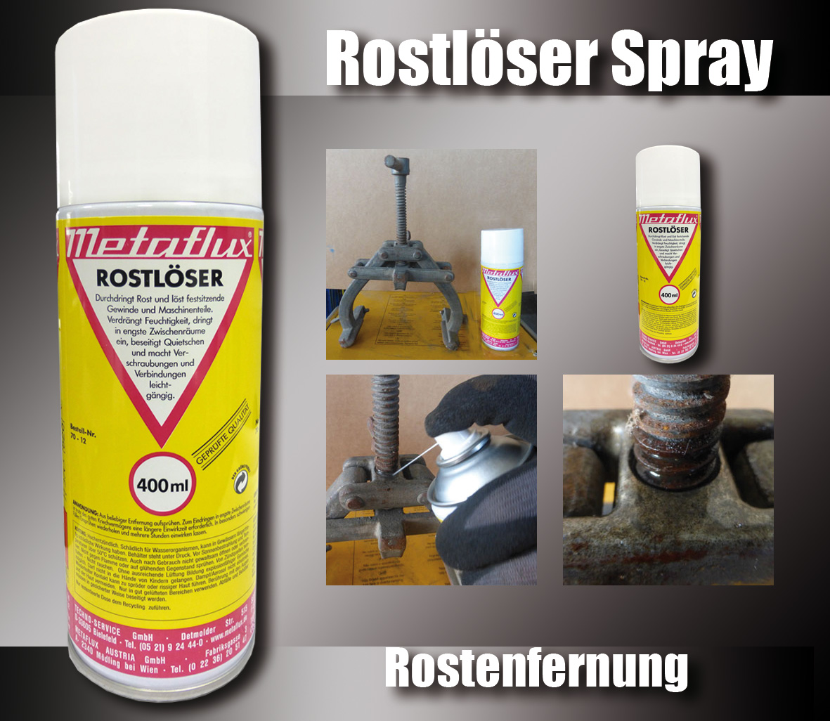Rostlöser Spray Rostentferner zum Metaflux 70-12