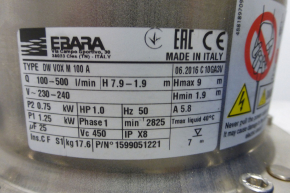 Ebara DW Vox M 100 A mit C Schlauch | Tauchpumpe Industrie Abwasser Schmutzwasser | Edelstahl