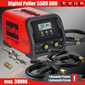 Digital Car Dent Puller 5500 Duo inkl. 2 Punktschweißpistolen u. Fahrwagen