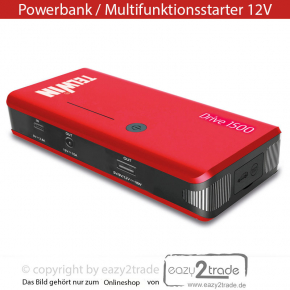 Drive 1500 Starthilfe 12V | 2 USB Ausgänge | inkl. Startkabel | Beleuchtung