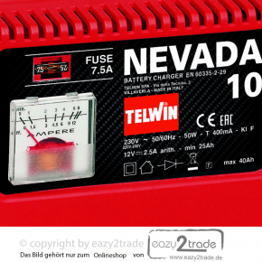 Nevada 10 Ladegerät 12V | 25 - 40 Ah | für Wet Batterien | Motorrad, PKW, Traktor