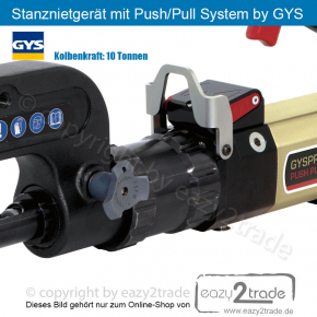 Stanznietgerät 10 Tonnen Kolbenkraft pneumatisch Druckluft | Rückzug-System Push Pull | für Karosserie-Reparatur