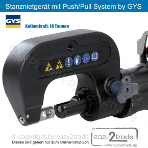 Stanznietgerät 10 Tonnen Kolbenkraft pneumatisch Druckluft | Rückzug-System Push Pull | für Karosserie-Reparatur