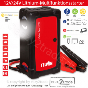 Powerbank 24V, 12V Pro | Multifunktionsstarter Starthilfe 12/24 Mobile Drive Telwin 